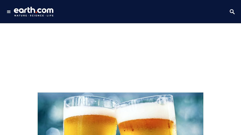 Screenshot of earth.com: Beer is great for gut health?