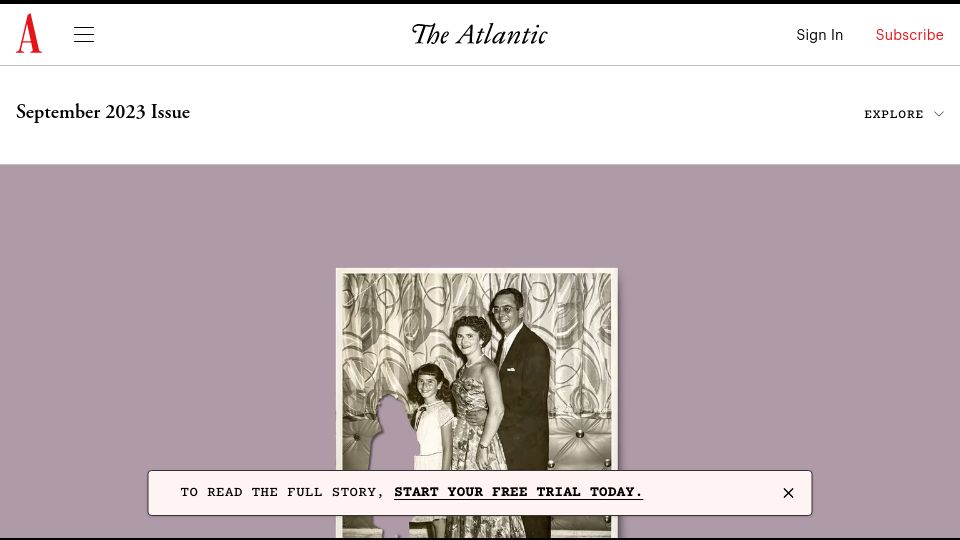 Screenshot of theatlantic.com: The Ones We Sent Away