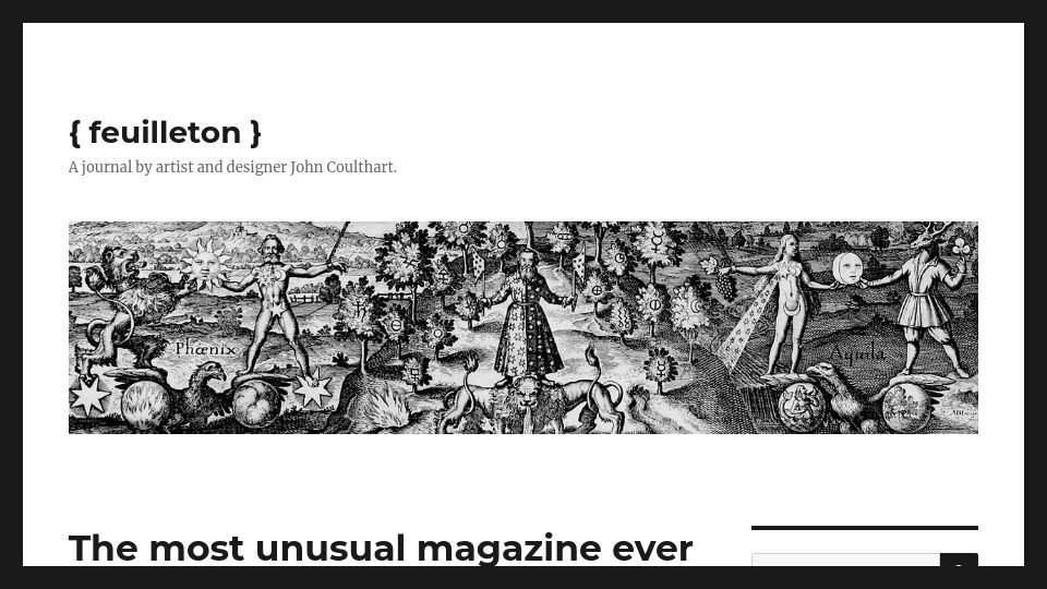 Screenshot of johncoulthart.com: Man, Myth and Magic