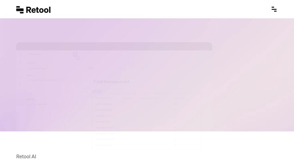 Screenshot of retool.com: Retool AI
