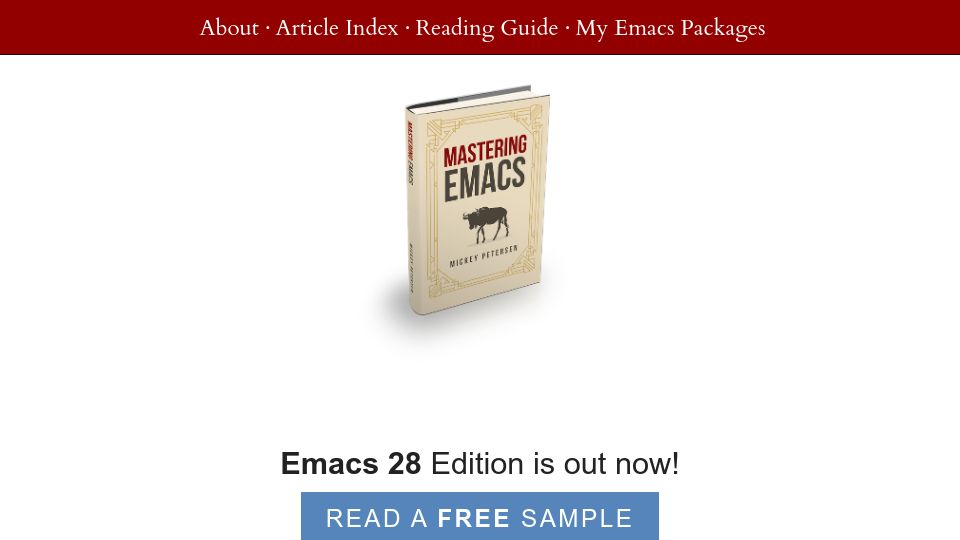 Screenshot of masteringemacs.org: What's new in Emacs 29.1