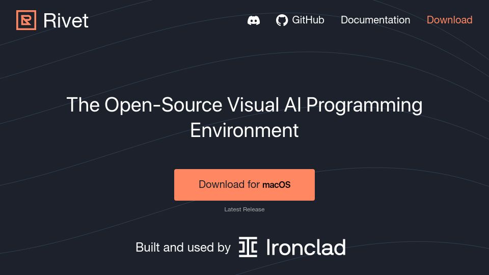 Screenshot of rivet.ironcladapp.com: Show HN: Rivet – open-source AI Agent dev env with real-world applications