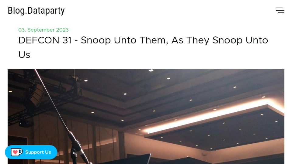 Screenshot of blog.dataparty.xyz: Snoop unto them as they snoop unto you