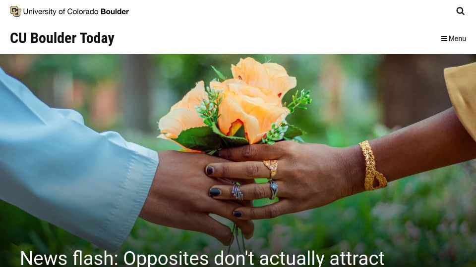 Screenshot of colorado.edu: Opposites don't actually attract: meta-analysis study