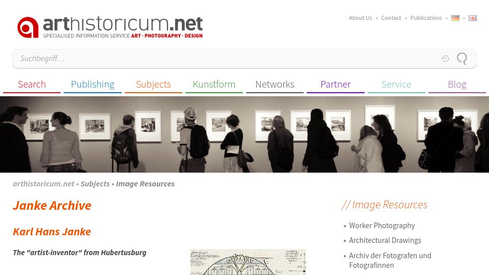 Screenshot of arthistoricum.net: Karl Hans Janke – The "artist-inventor"