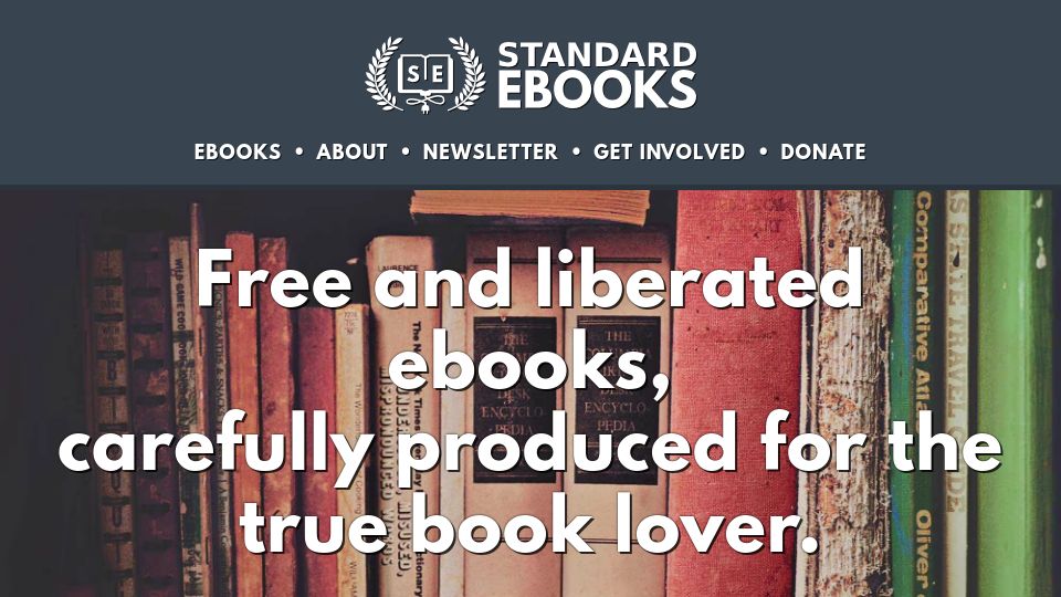 Screenshot of standardebooks.org: Standard Ebooks