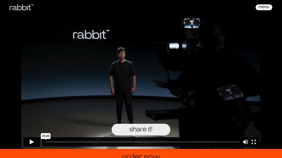 Screenshot of rabbit.tech: Rabbit: LLM-First Mobile Phone