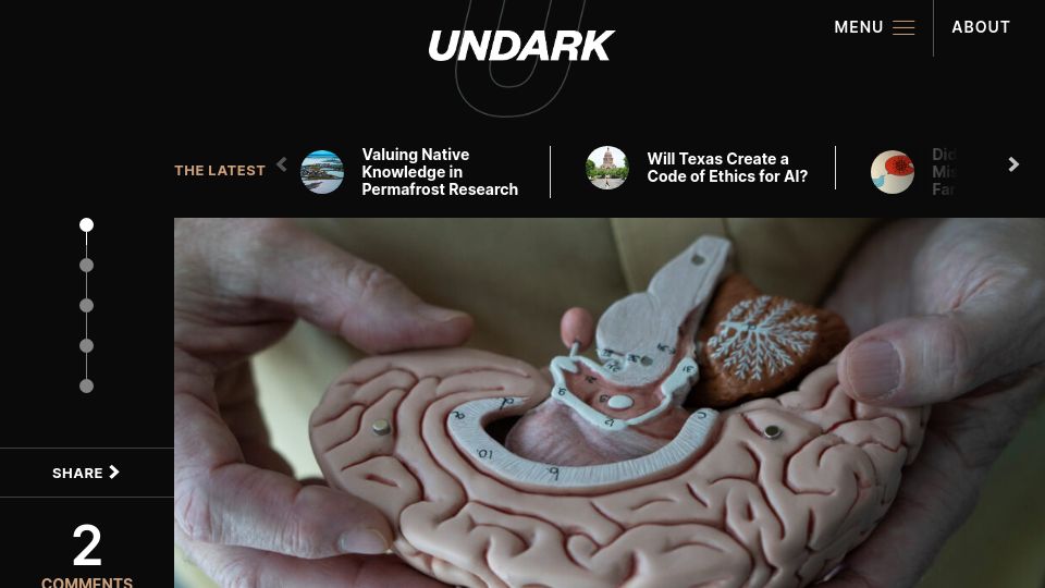 Screenshot of undark.org: Devices that connect brains to computers are increasingly sophisticated
