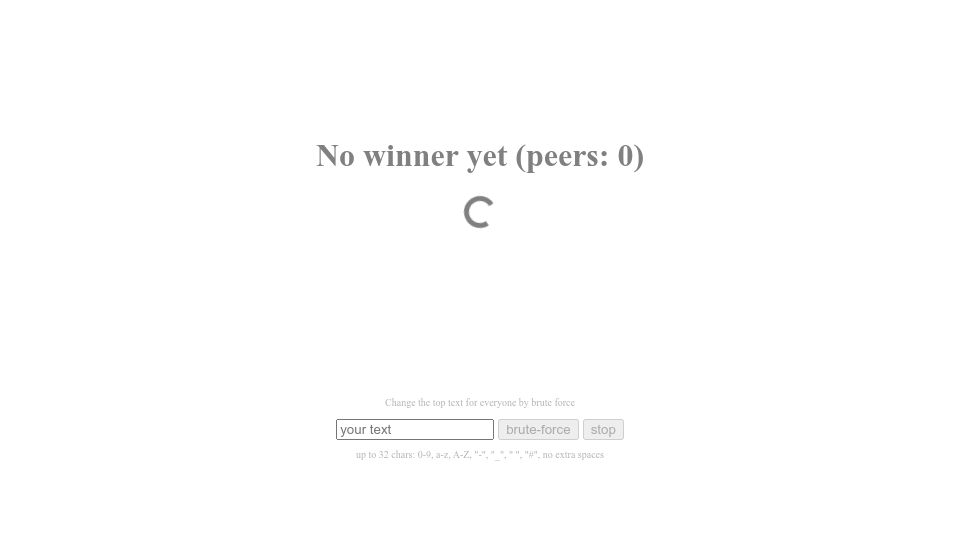 Screenshot of tropical.pages.dev: Show HN: Peer-to-peer mini r/place with Proof of Work