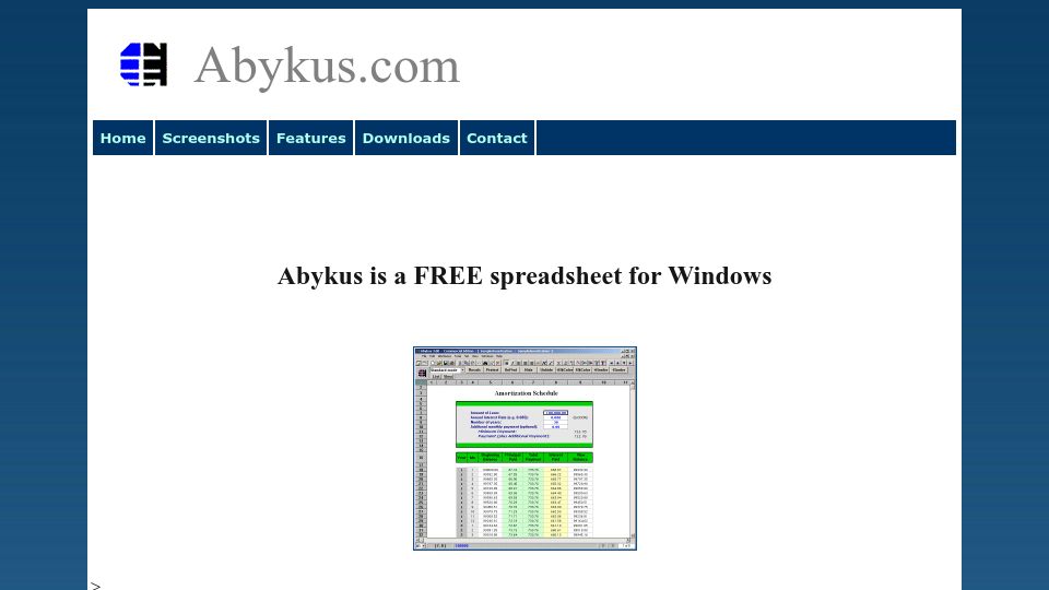 Screenshot of abykus.com: Abykus – A free spreadsheet application for windows