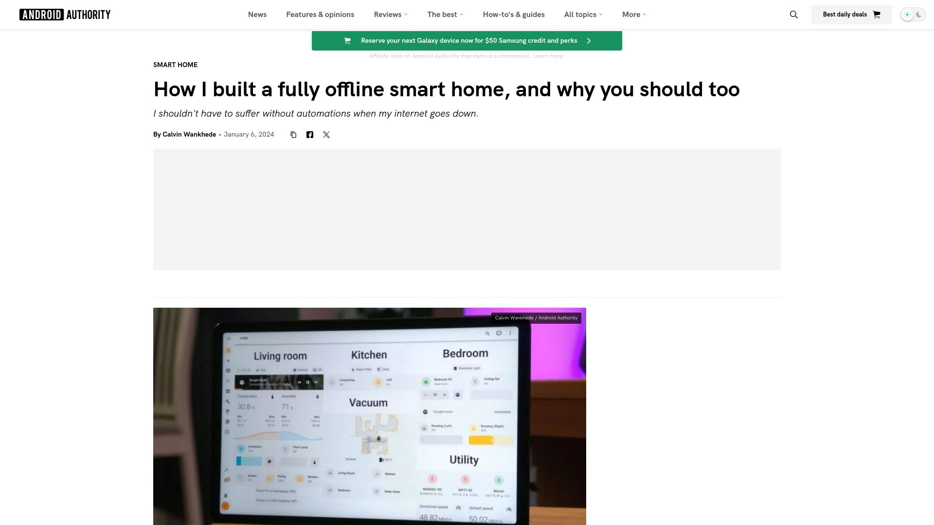 Screenshot of androidauthority.com: I built an offline smart home, and why you should too