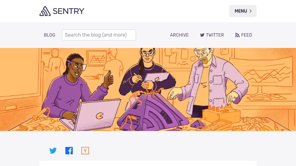 Screenshot of blog.sentry.io: We removed advertising cookies, here's what happened
