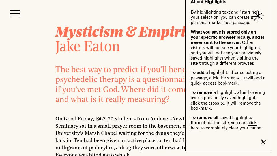 Screenshot of asteriskmag.com: Mysticism and Empiricism