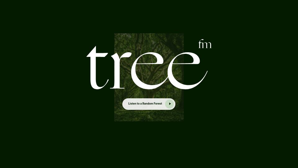 Screenshot of tree.fm: Tree.fm: Tune in to Forests Around the World