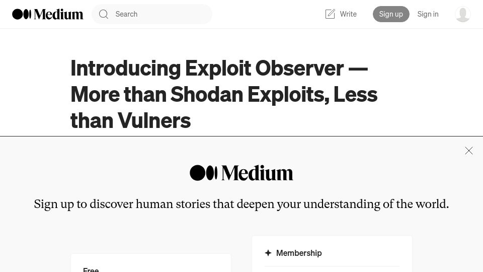 Screenshot of blog.arpsyndicate.io: Introducing Exploit Observer — More than Shodan Exploits, Less than Vulners