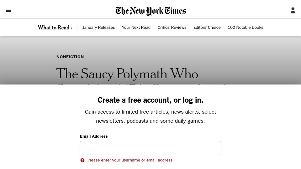 Screenshot of nytimes.com: Margaret Cavendish: A Polymath Who Scandalized 17th-Century London