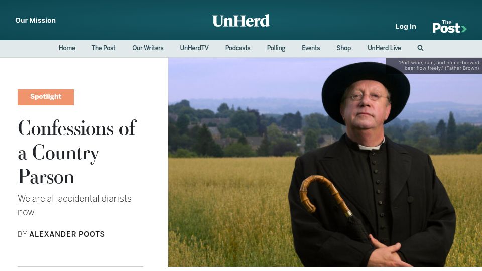 Screenshot of unherd.com: Confessions of a Country Parson