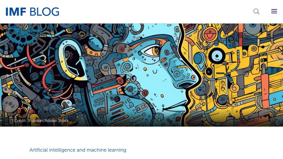 Screenshot of imf.org: AI Will Transform the Global Economy. Let's Make Sure It Benefits Humanity
