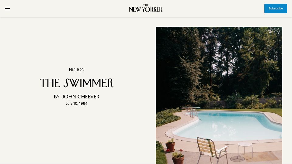 Screenshot of newyorker.com: The Swimmer (1964)