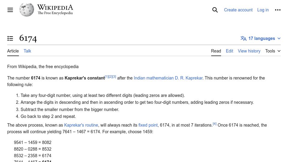 Screenshot of en.wikipedia.org: 6174