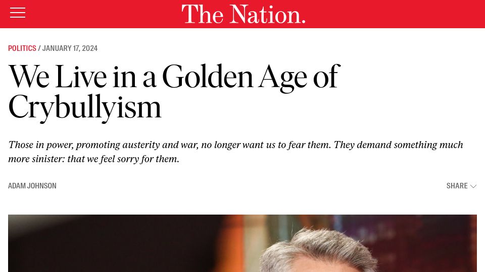 Screenshot of thenation.com: We Live in a Golden Age of Crybullyism