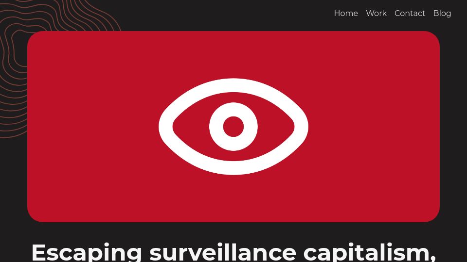 Screenshot of ergaster.org: Escaping surveillance capitalism, at scale