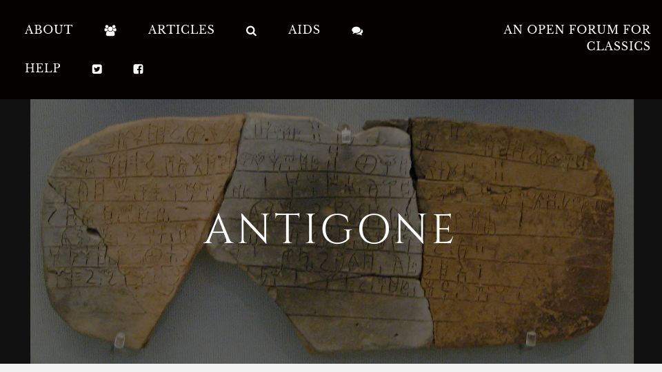 Screenshot of antigonejournal.com: Cracking the code of Linear B