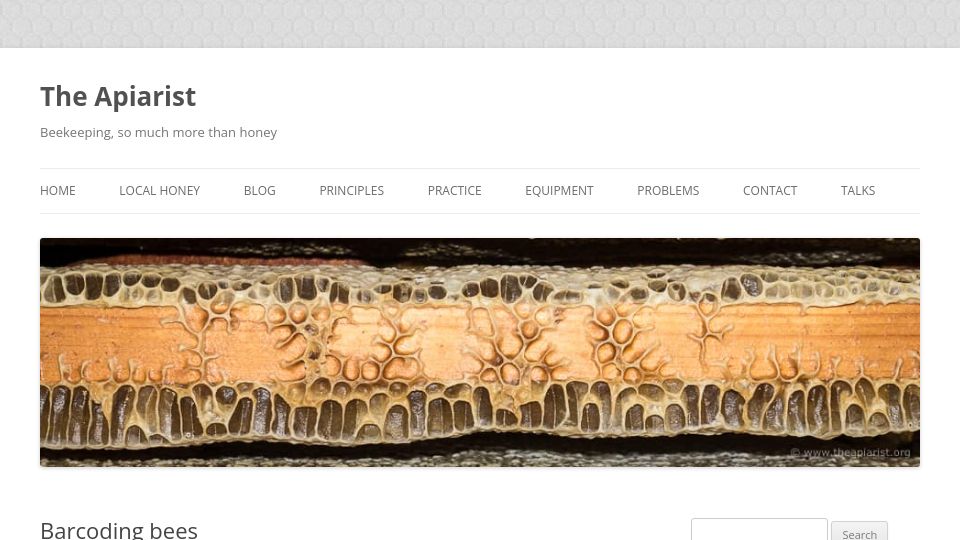 Screenshot of theapiarist.org: Barcoding Bees (2020)