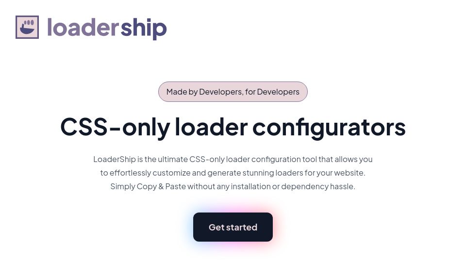 Screenshot of loadership.com: LoaderShip – CSS-Only Loaders