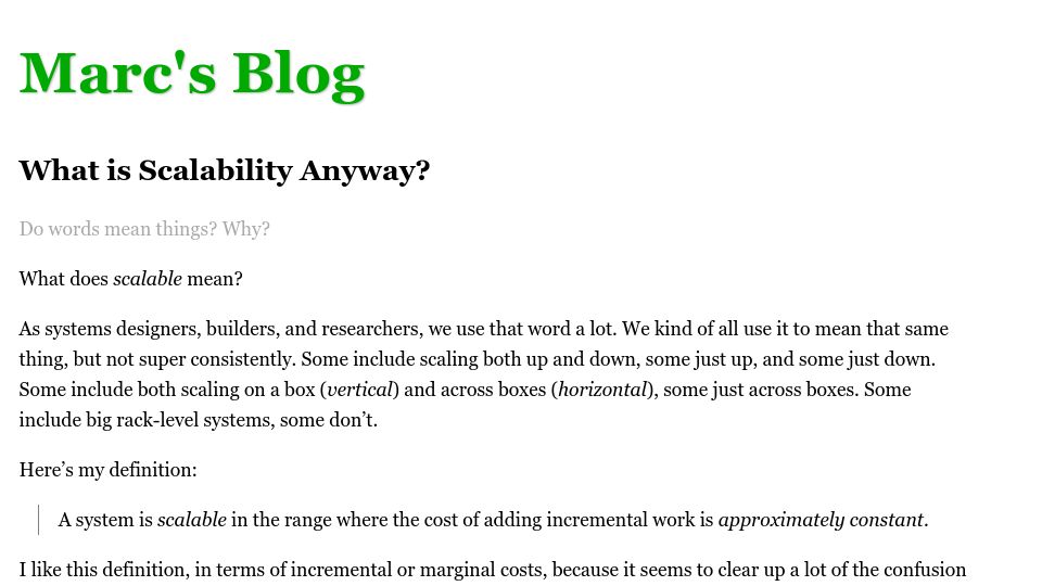 Screenshot of brooker.co.za: What is scalability anyway?