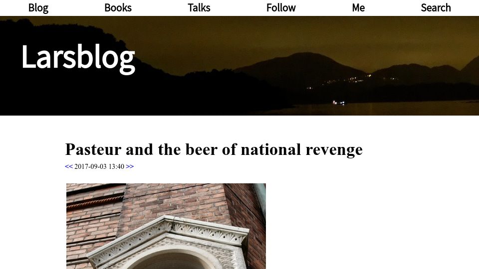 Screenshot of garshol.priv.no: Pasteur and the beer of national revenge (2017)