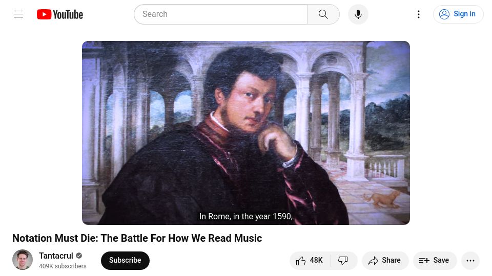 Screenshot of youtube.com: Notation Must Die: The Battle for How We Read Music [video]