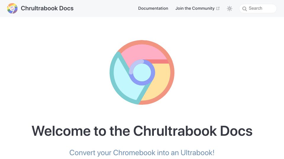 Screenshot of docs.chrultrabook.com: Chrultrabook Docs