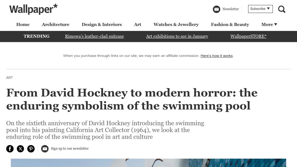 Screenshot of wallpaper.com: The enduring symbolism of the swimming pool