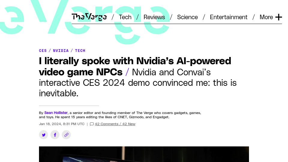 Screenshot of theverge.com: I literally spoke with Nvidia's AI-powered video game NPCs
