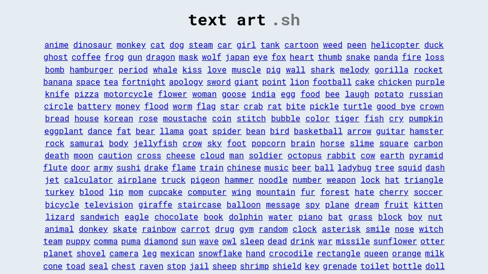 Screenshot of textart.sh: Textart.sh