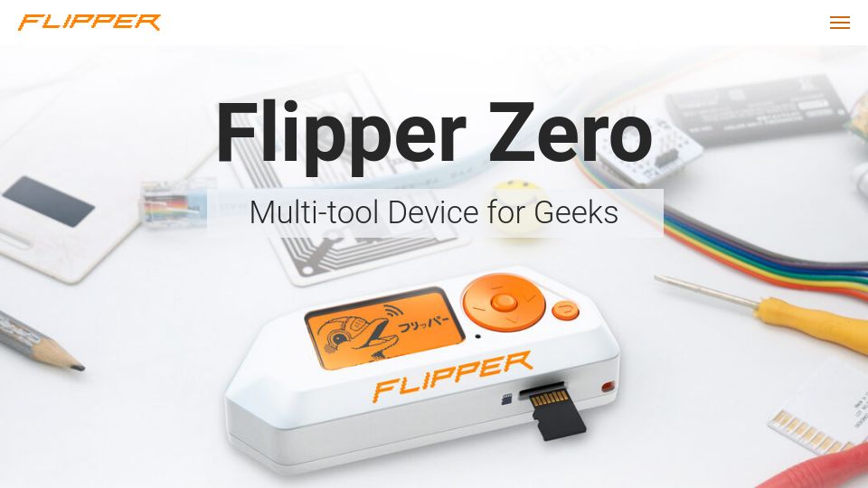 Screenshot of flipperzero.one: Flipper Zero: Multi-Tool Device for Geeks