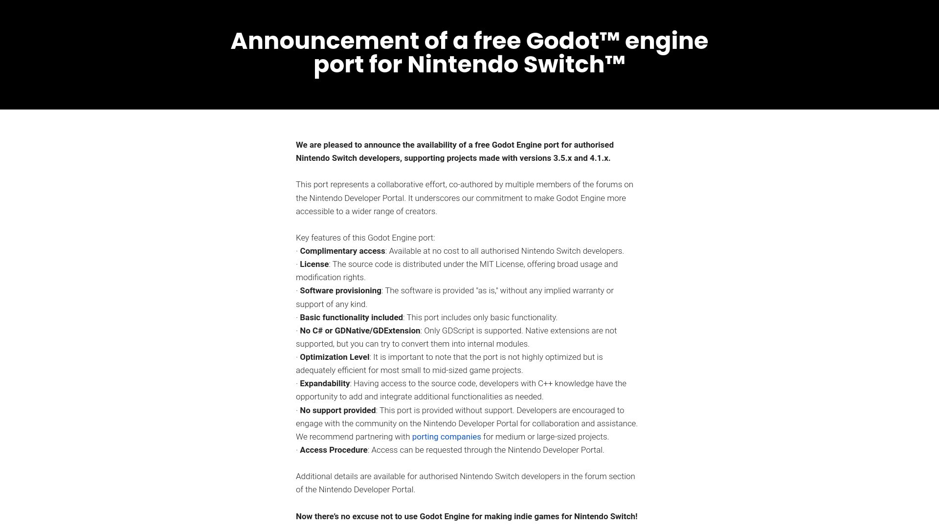 Screenshot of rawrlab.com: Free Godot engine port for Nintendo Switch