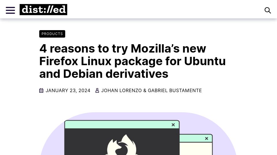 Screenshot of blog.mozilla.org: Mozilla's new Firefox Linux package for Ubuntu and Debian derivatives
