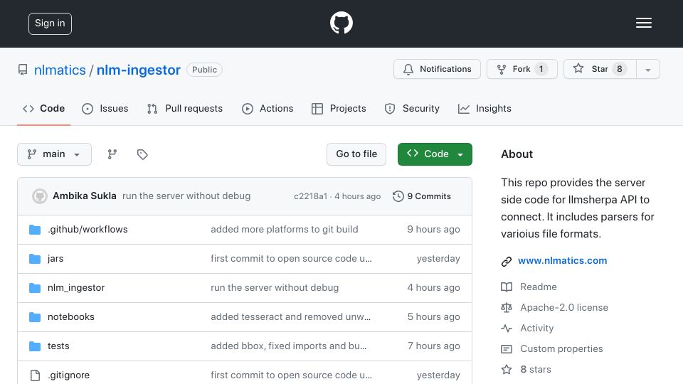 Screenshot of github.com: Show HN: Open-source Rule-based PDF parser for RAG