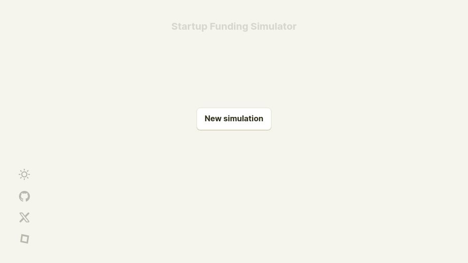 Screenshot of fundingsimulator.com: Show HN: Startup funding simulator