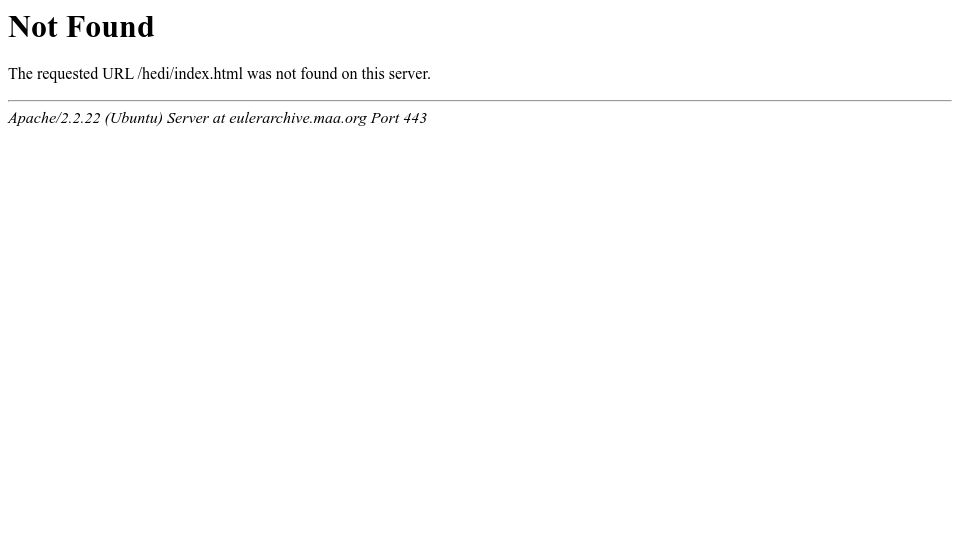 Screenshot of eulerarchive.maa.org: How Euler Did It, by Ed Sandifer
