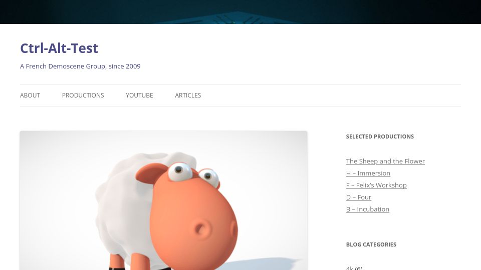 Screenshot of ctrl-alt-test.fr: We made an animated movie in 8kB