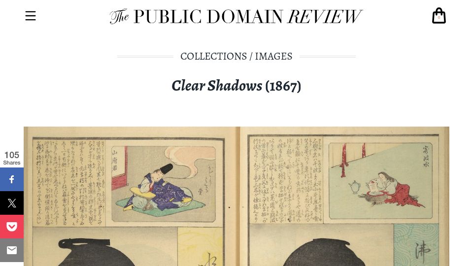 Screenshot of publicdomainreview.org: Clear Shadows (1867)