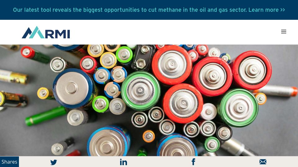 Screenshot of rmi.org: The rise of batteries in six charts