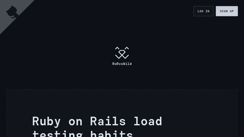 Screenshot of rorvswild.com: Ruby on Rails load testing habits