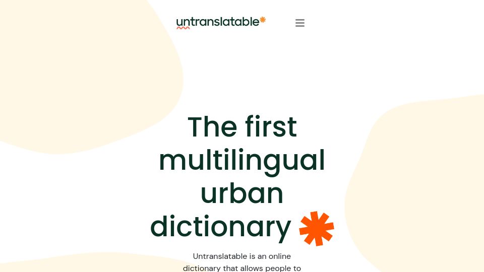 Screenshot of untranslatable.co: Untranslatable