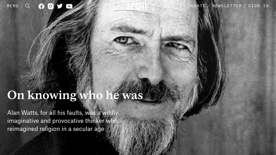 Screenshot of aeon.co: On knowing who he was