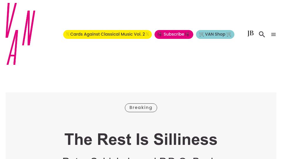 Screenshot of van-magazine.com: The Rest Is Silliness: Peter Schickele and PDQ Bach remembered