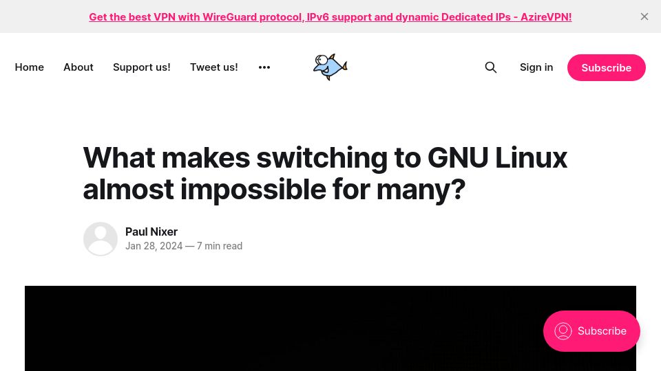 Screenshot of nixsanctuary.com: What makes switching to GNU Linux almost impossible for many?